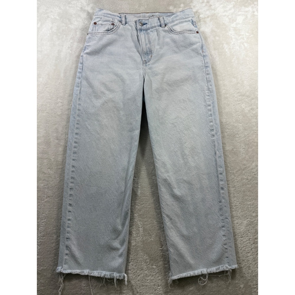 American Eagle Womens Highest Rise Baggy Straight Jeans 10 Meas: 30x26